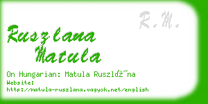 ruszlana matula business card